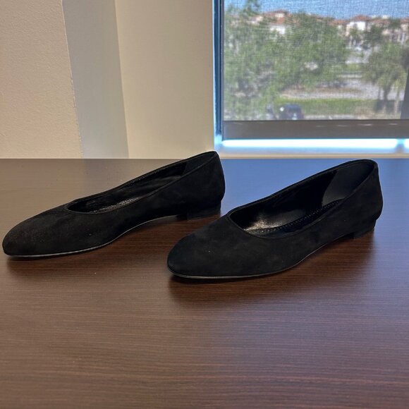 Manolo Blahnik Magergapla Flats.  Black Suede.  Size 39 (9).  NEVER WORN - Picture 3 of 6